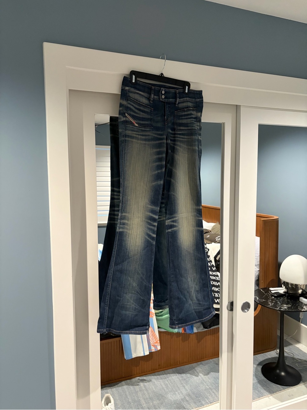 Diesel Blue Denim Jeans with Red Logo Tag